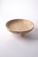 Switch Footed Travertine Catchall Tray – handcrafted natural beige travertine, view 2 2 image
