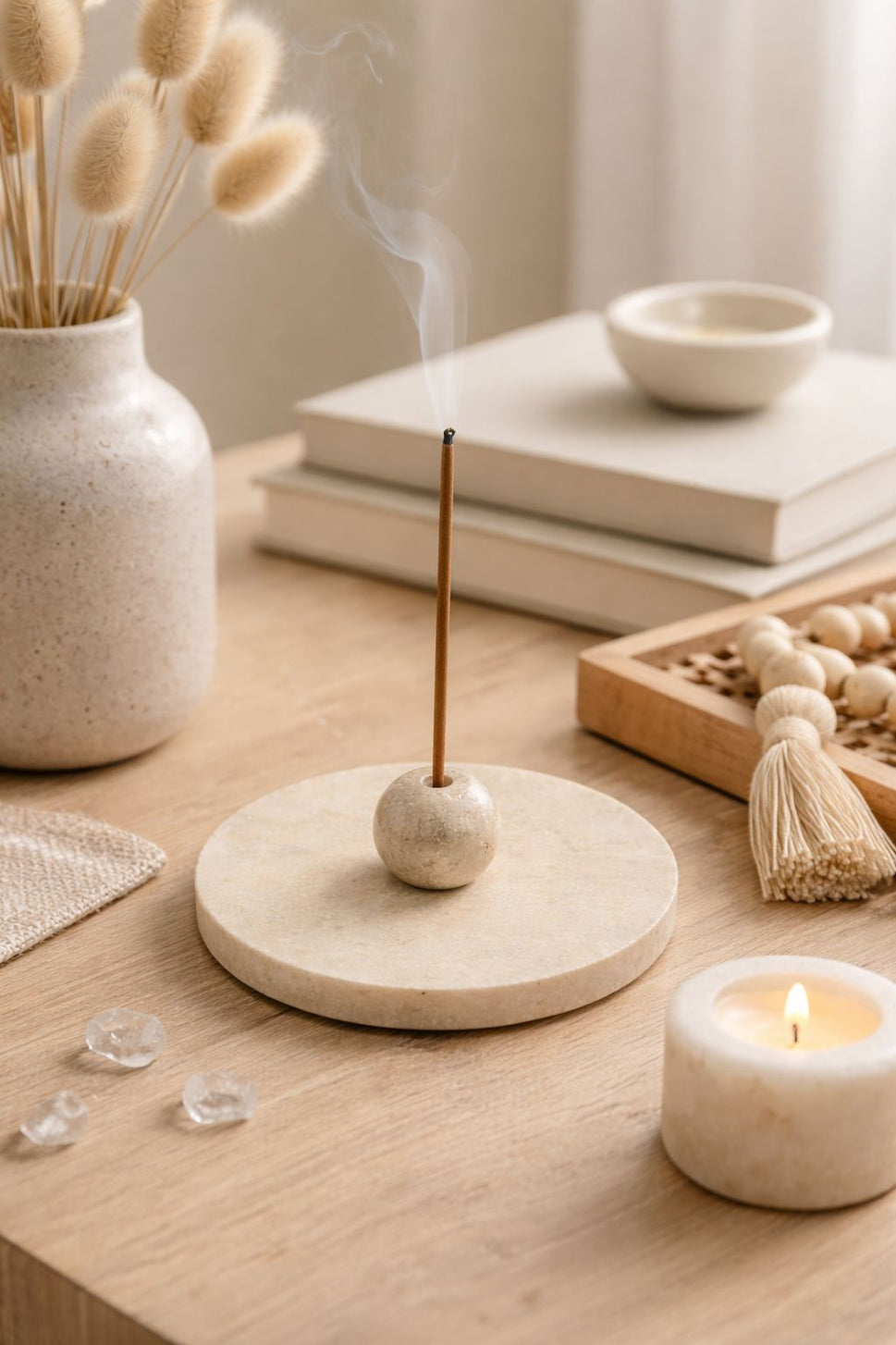 Travertine Incense Holder
