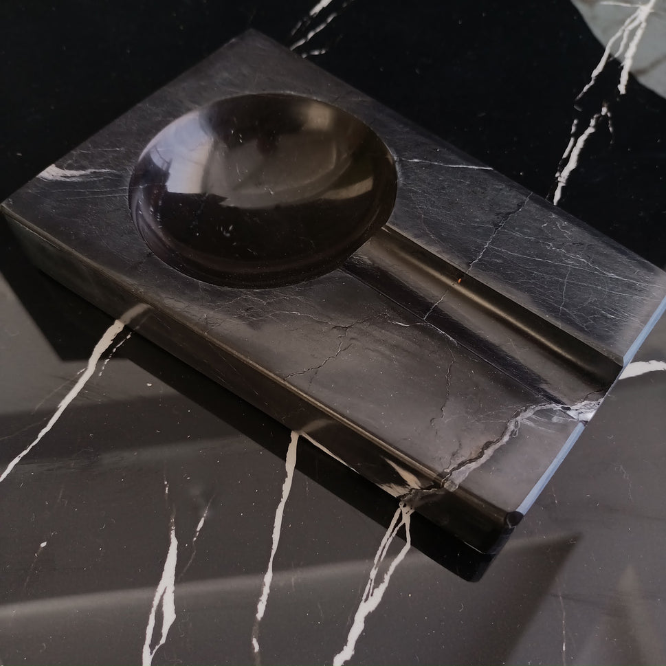 Nero Marquina Cigar Ashtray with Long Rest