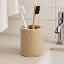 Switch Travertine Bathroom Tumbler – handcrafted natural beige travertine, view 2 2 image