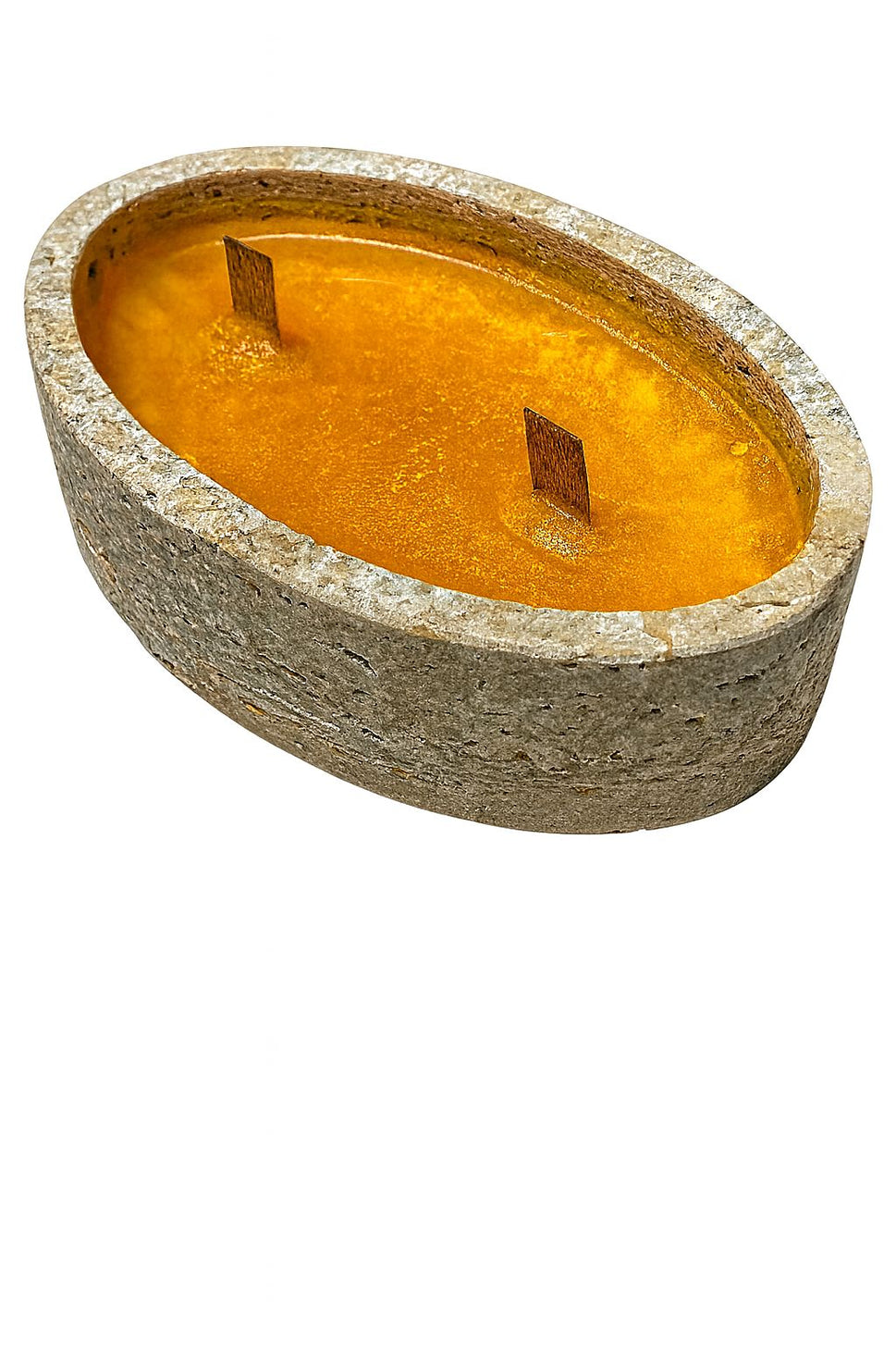 Travertine Candle Vessel