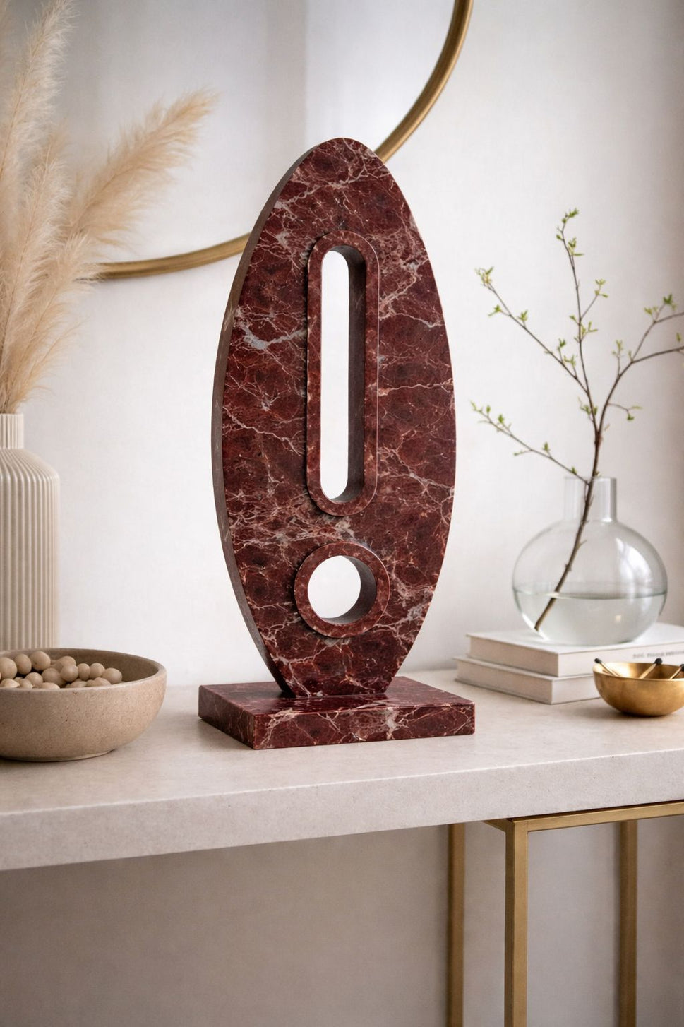 Rosso Levanto Totem Sculpture