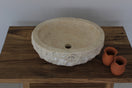 Switch Hand-Carved Chiseled Travertine Vessel Sink – handcrafted natural stone, view 2 2 image