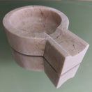 Switch Cream Marble Keyhole Cigar Ashtray – handcrafted natural cream marble, view 3 3 image