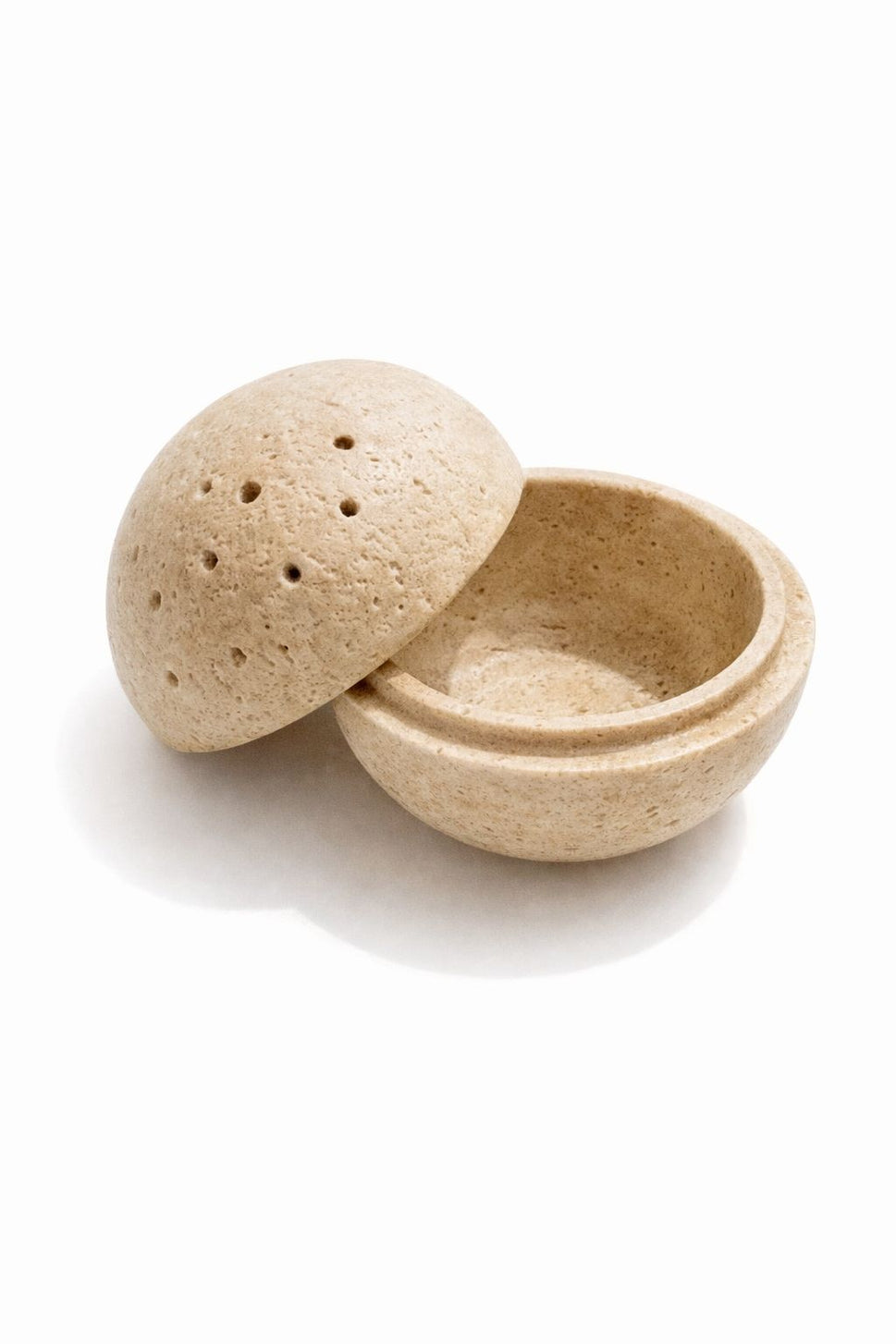 Travertine Lidded Sphere Box