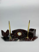 Switch Rosso Levanto Marble Desk Set with Pen Holders – handcrafted natural rosso levanto, view 3 3 image