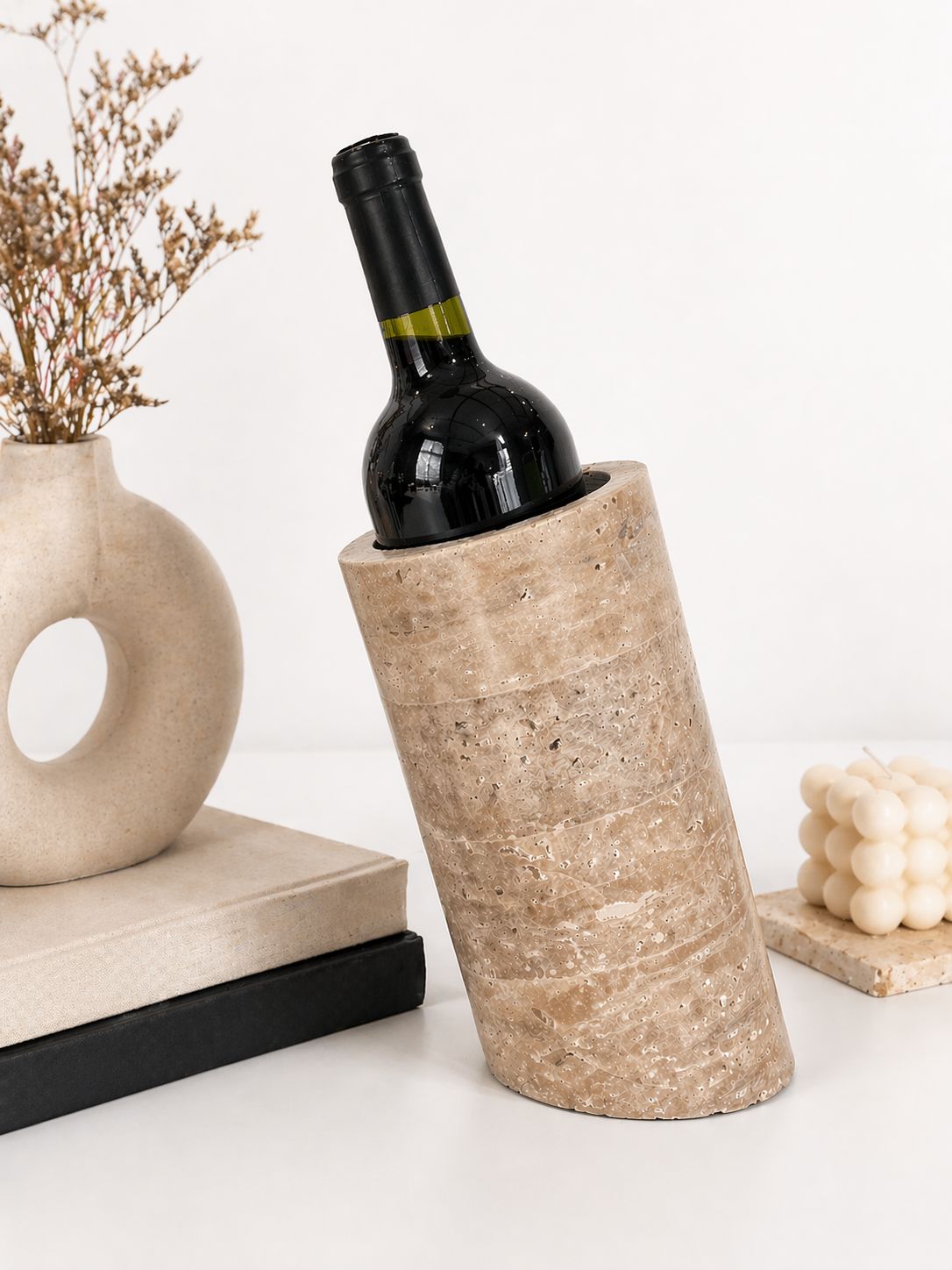 Travertine Wine Bottle Holder