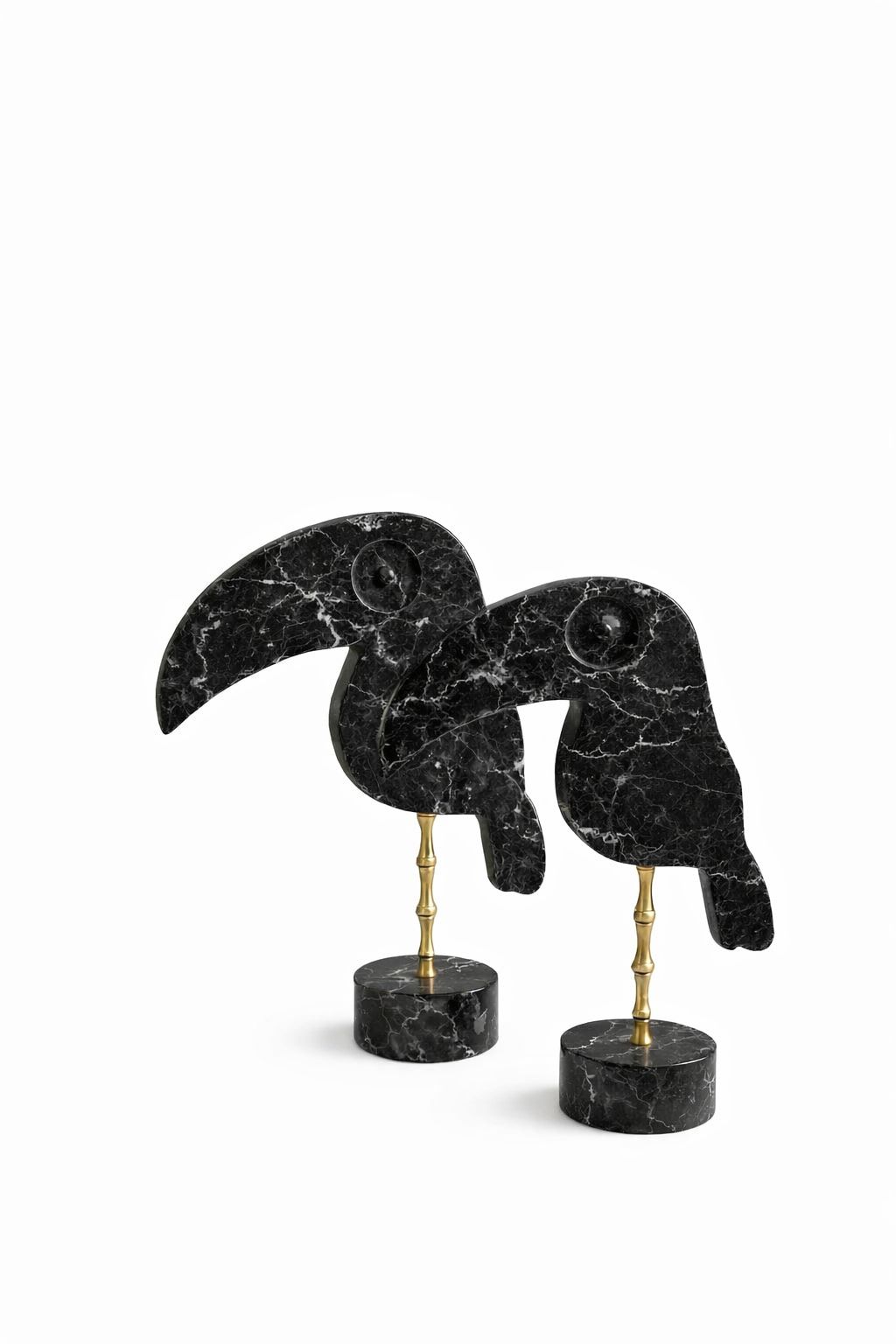 Black Marble Toucan Sculpture – handcrafted natural black marble