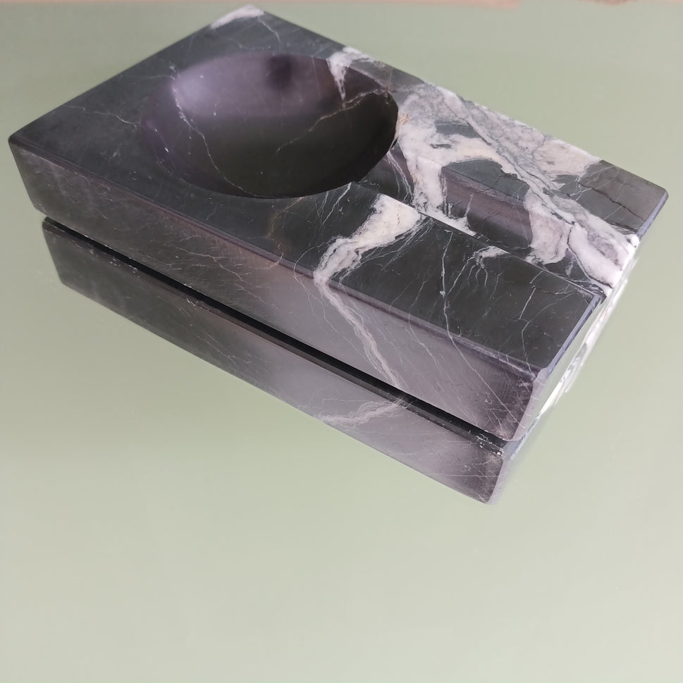 Black Marble Rectangular Cigar Ashtray