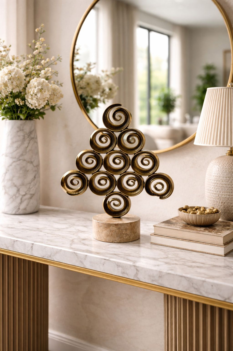 Brass Spiral Tree Sculpture