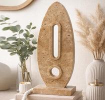 Travertine Oval Totem Sculpture