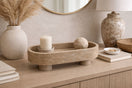Switch Oval Footed Travertine Tray Bowl – handcrafted natural beige travertine, view 2 2 image