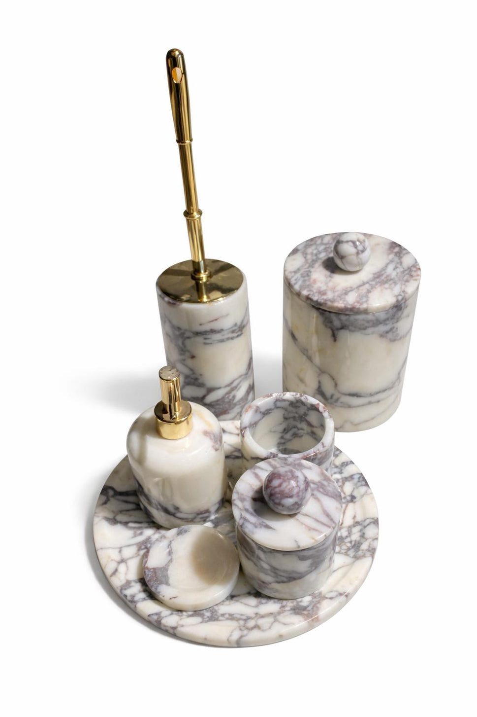Calacatta Viola 7-Piece Bathroom Set with Toilet Brush