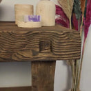 Zeige Bild Rustikale Badezimmerwaschtische - Schmaler Waschtisch aus Holz im Landhausstil mit natürlicher Kante 2