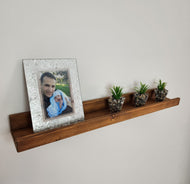 Picture Ledge Shelf, Farmhouse Floating Shelf with  Metal Brackets - Custom Size Shelves