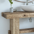 Switch Rustic Bathroom Single or Double Sinks Vanity - Narrow Live Edge Wood 3 image