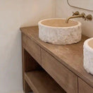 Switch Rustic Bathroom Single or Double Sinks Vanity - Narrow Live Edge Wood 3 image