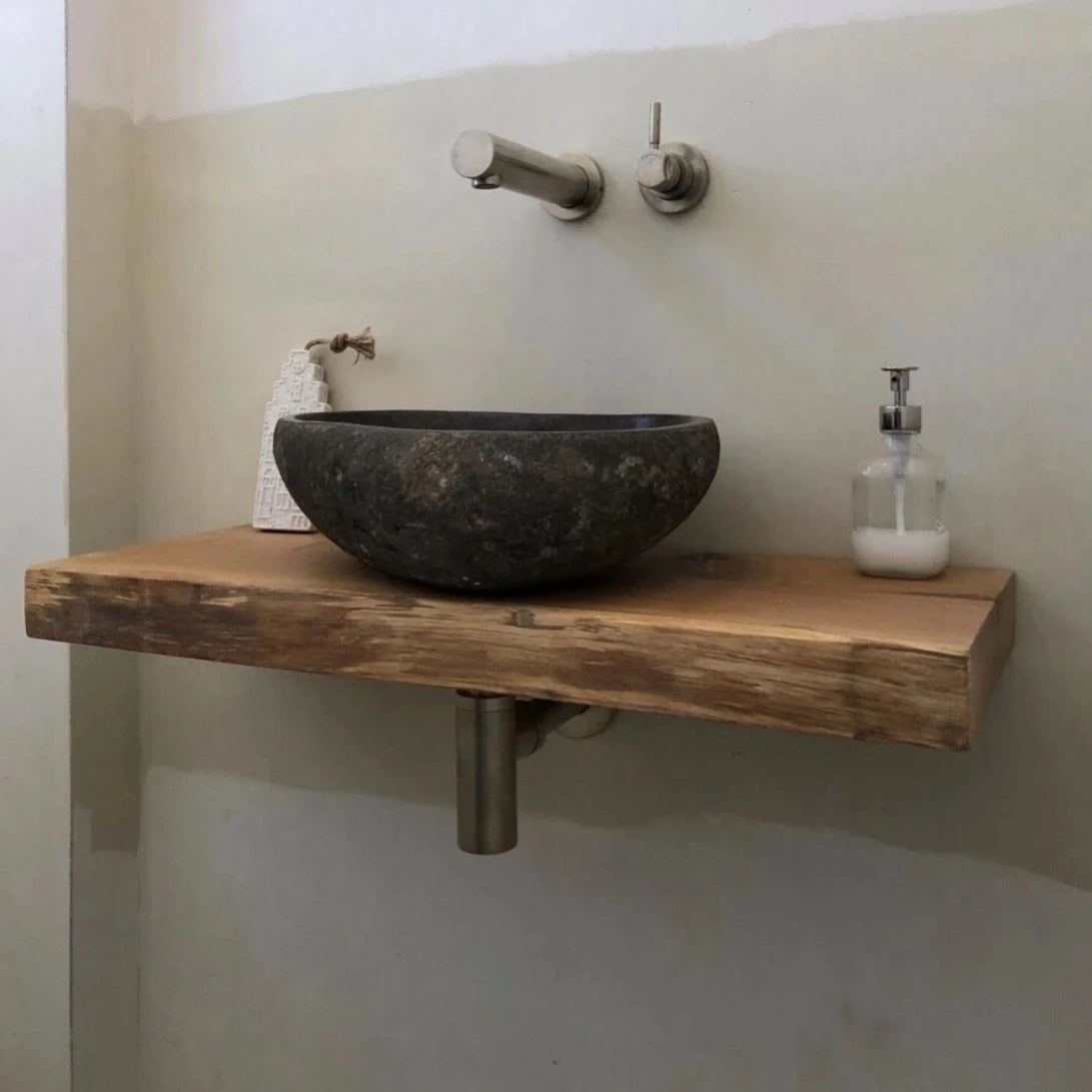 Slab Vanity Rustic Bathroom Live Edge Vanities - Farmhouse Wood Slab Vanity – NORTHEW