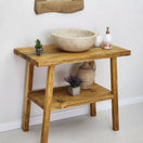 Switch Rustic Bathroom Single or Double Sinks Vanity - Narrow Live Edge Wood 2 image