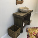 Switch Rustic Bathroom Single or Double Sinks Vanity - Narrow Live Edge Wood 2 image
