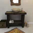 Switch Rustic Bathroom Single or Double Sinks Vanity - Narrow Live Edge Wood 3 image