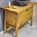 Switch Rustic Bathroom Single or Double Sinks Vanity - Narrow Live Edge Wood 2 image