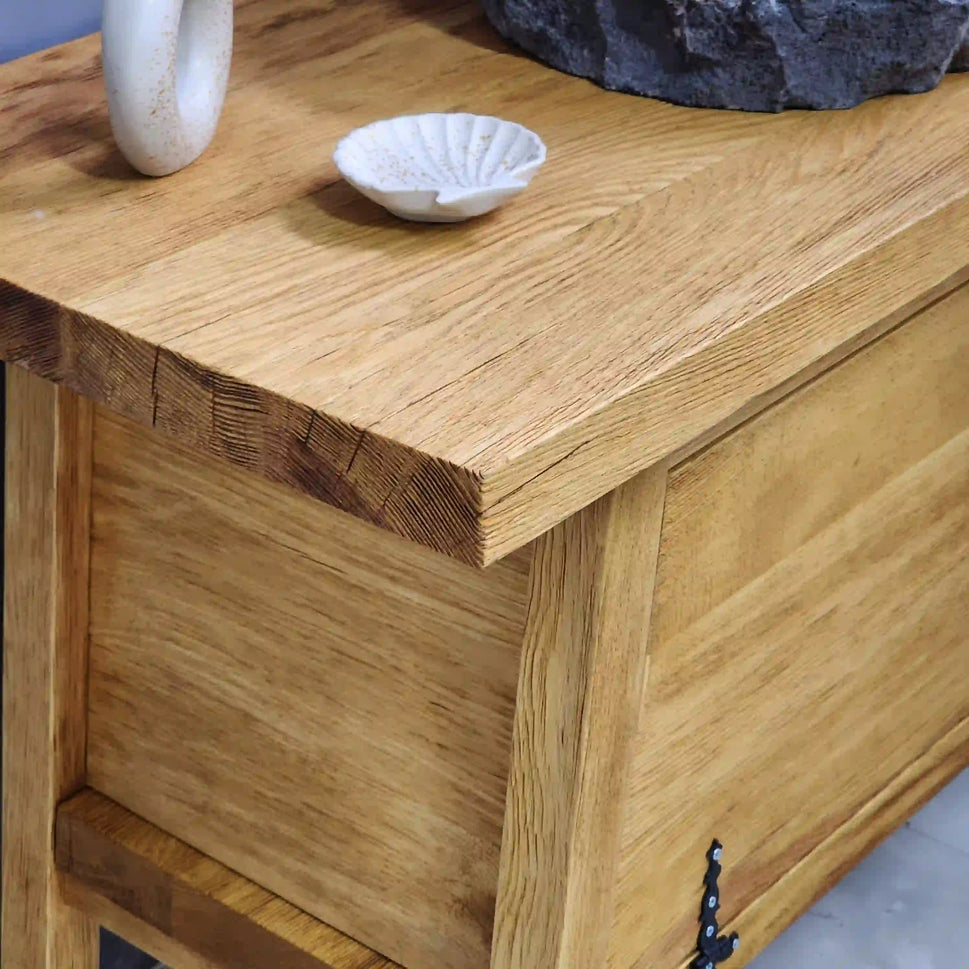 Rustic Bathroom Single or Double Sinks Vanity - Narrow Live Edge Wood