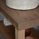 Zeige Bild Rustikale Badezimmerwaschtische - Schmaler Waschtisch aus Holz im Landhausstil mit natürlicher Kante 3