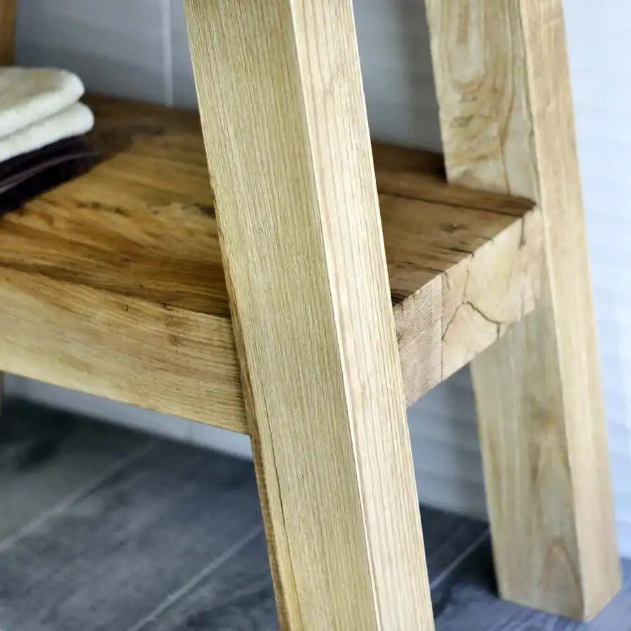 Rustic Bathroom Single or Double Sinks Vanity - Narrow Live Edge Wood