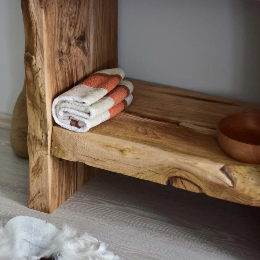 Rustic Bathroom Single or Double Sinks Vanity - Narrow Live Edge Wood