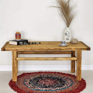 Rustic Coffee Table - Live edge solid brown top unique wooden