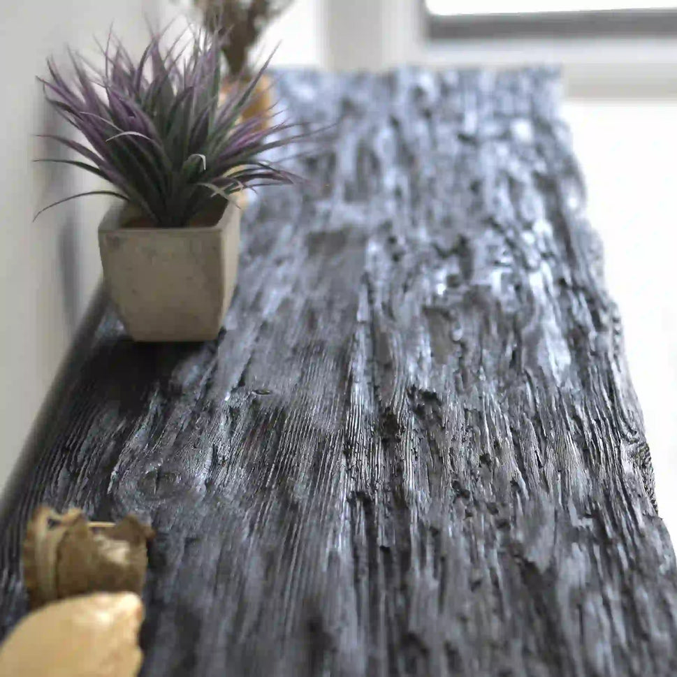 Rustic Entryway Wooden Console Table - Live Edge Wood Bench