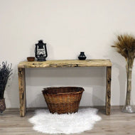 Rustic Entryway Wooden Console Table - Chestnut Wood Dresser