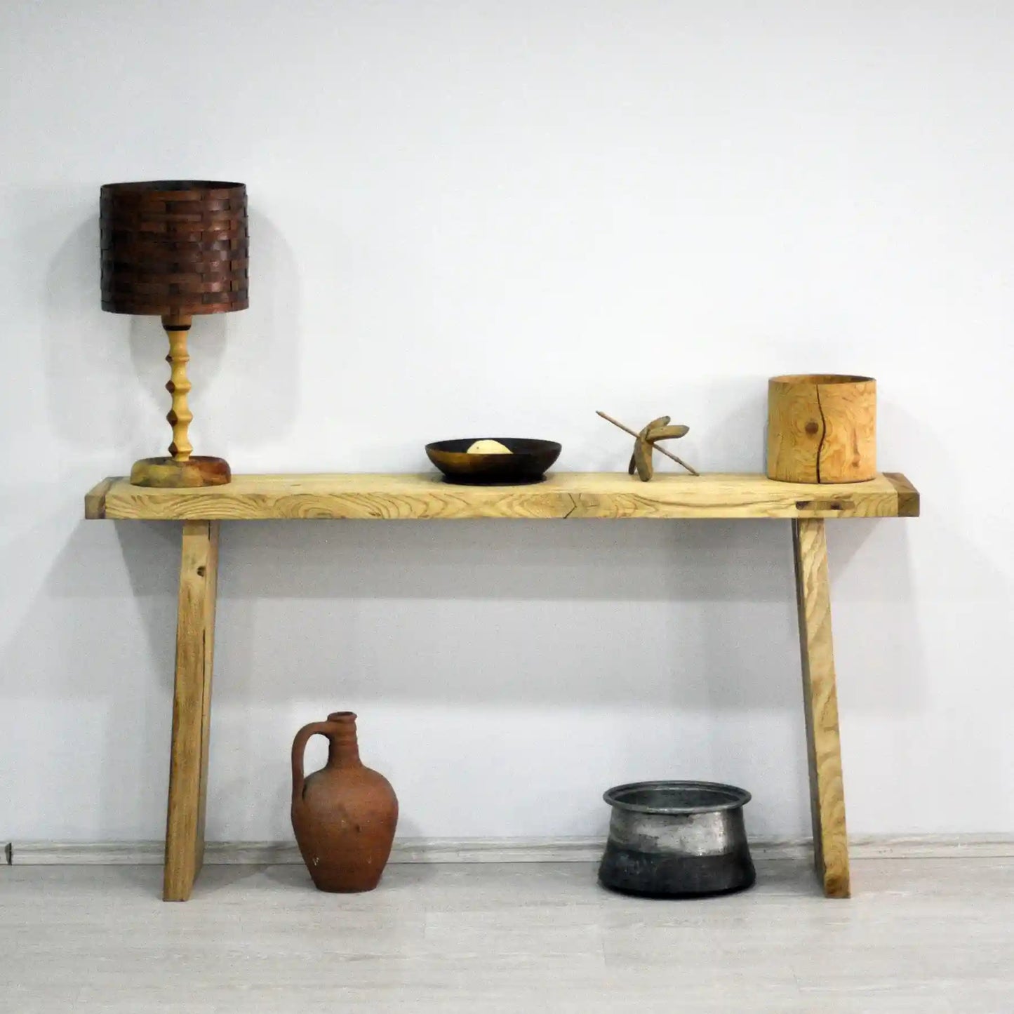 Rustic Entryway Wooden Console Table - Live Edge Wood Dresser