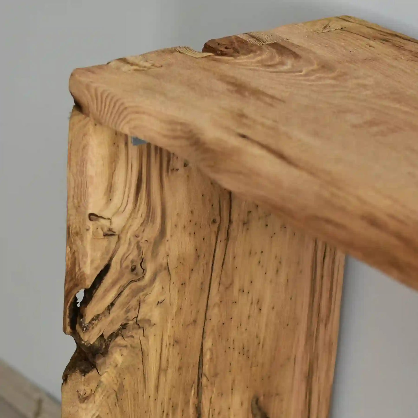 Rustic Entryway Wooden Console Table - Live Edge Wood Bench