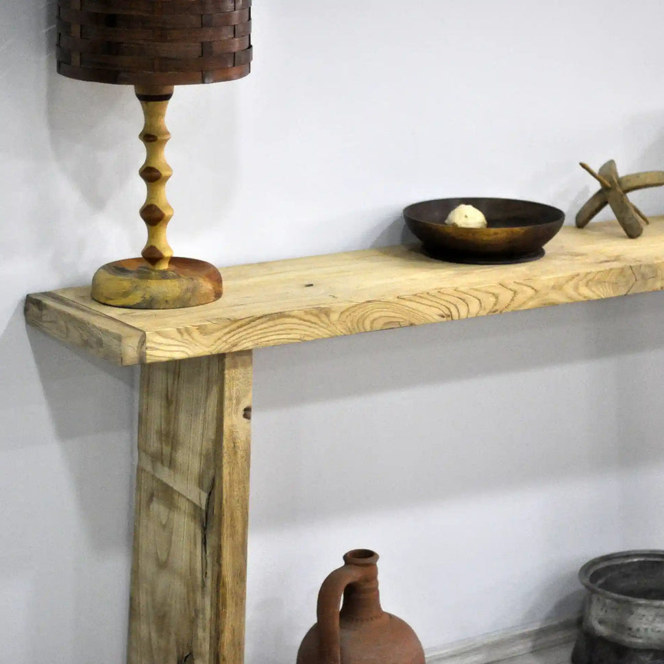 Rustic Entryway Wooden Console Table - Live Edge Wood Dresser
