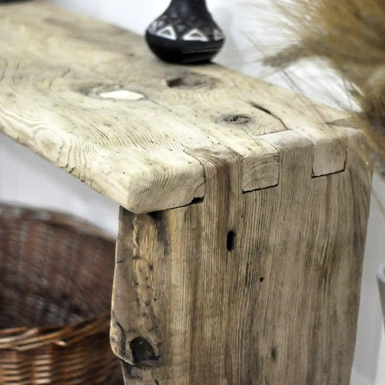 Rustic Entryway Wooden Console Table - Chestnut Wood Dresser