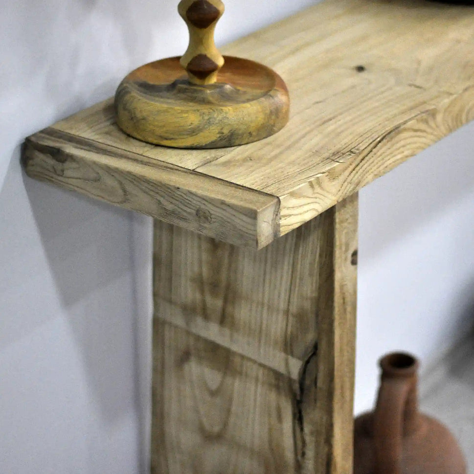 Rustic Entryway Wooden Console Table - Live Edge Wood Dresser