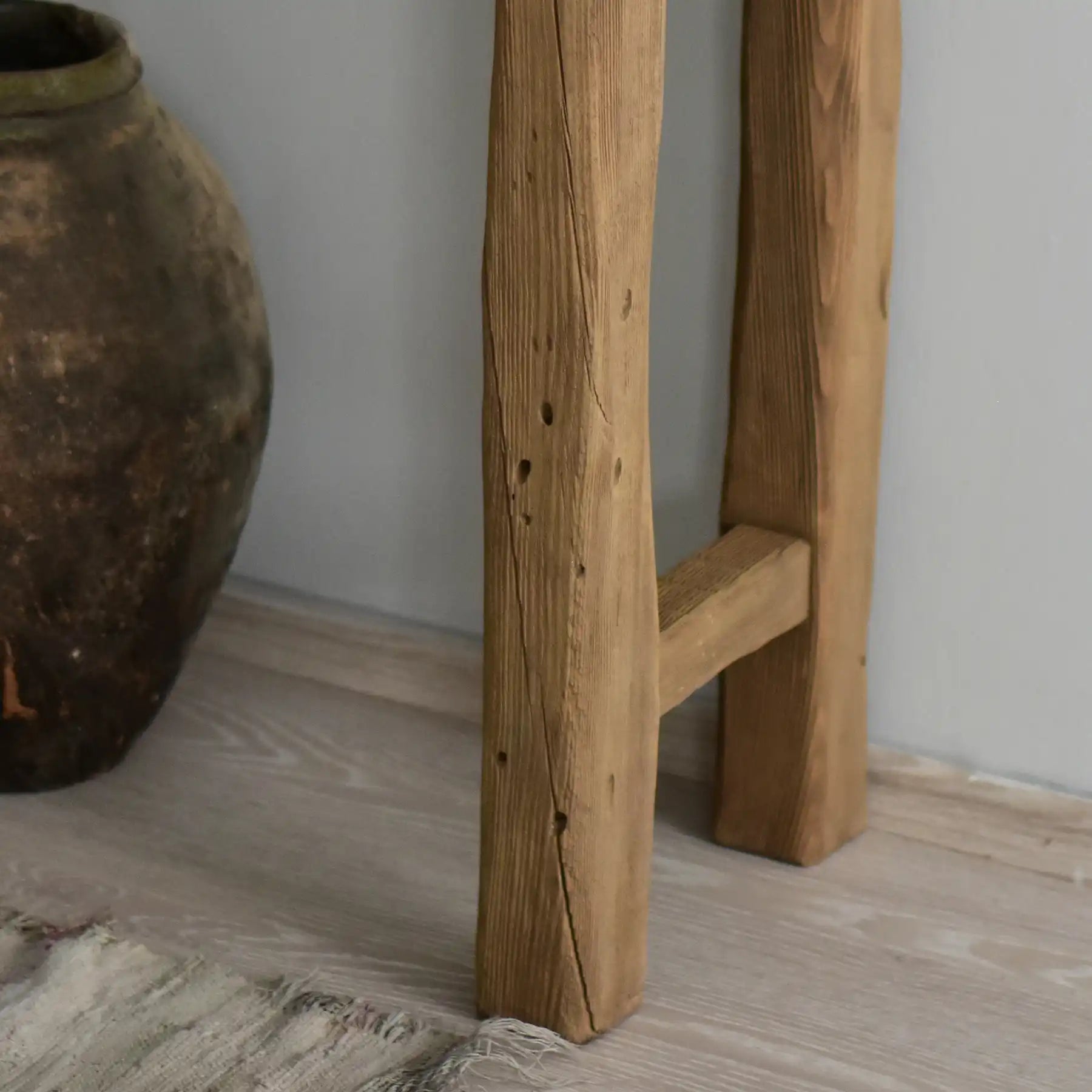 Rustic Entryway Wooden Console Table - Live Edge Wood Bench