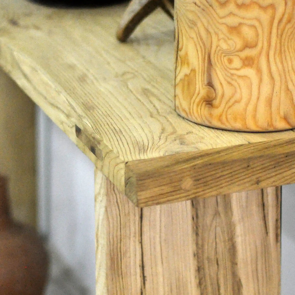 Rustic Entryway Wooden Console Table - Live Edge Wood Dresser