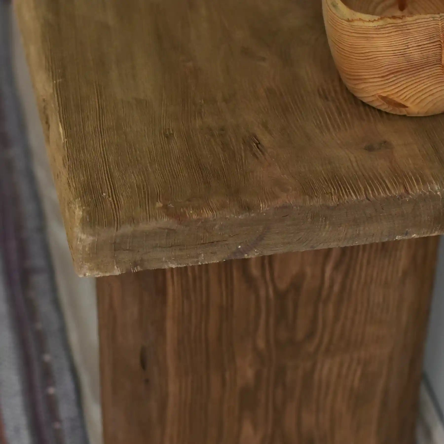 Rustic Entryway Wooden Console Table - Live Edge Wood Bench