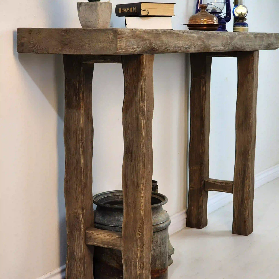 Rustic Entryway Wooden Console Table - Hallway Live Edge Wood