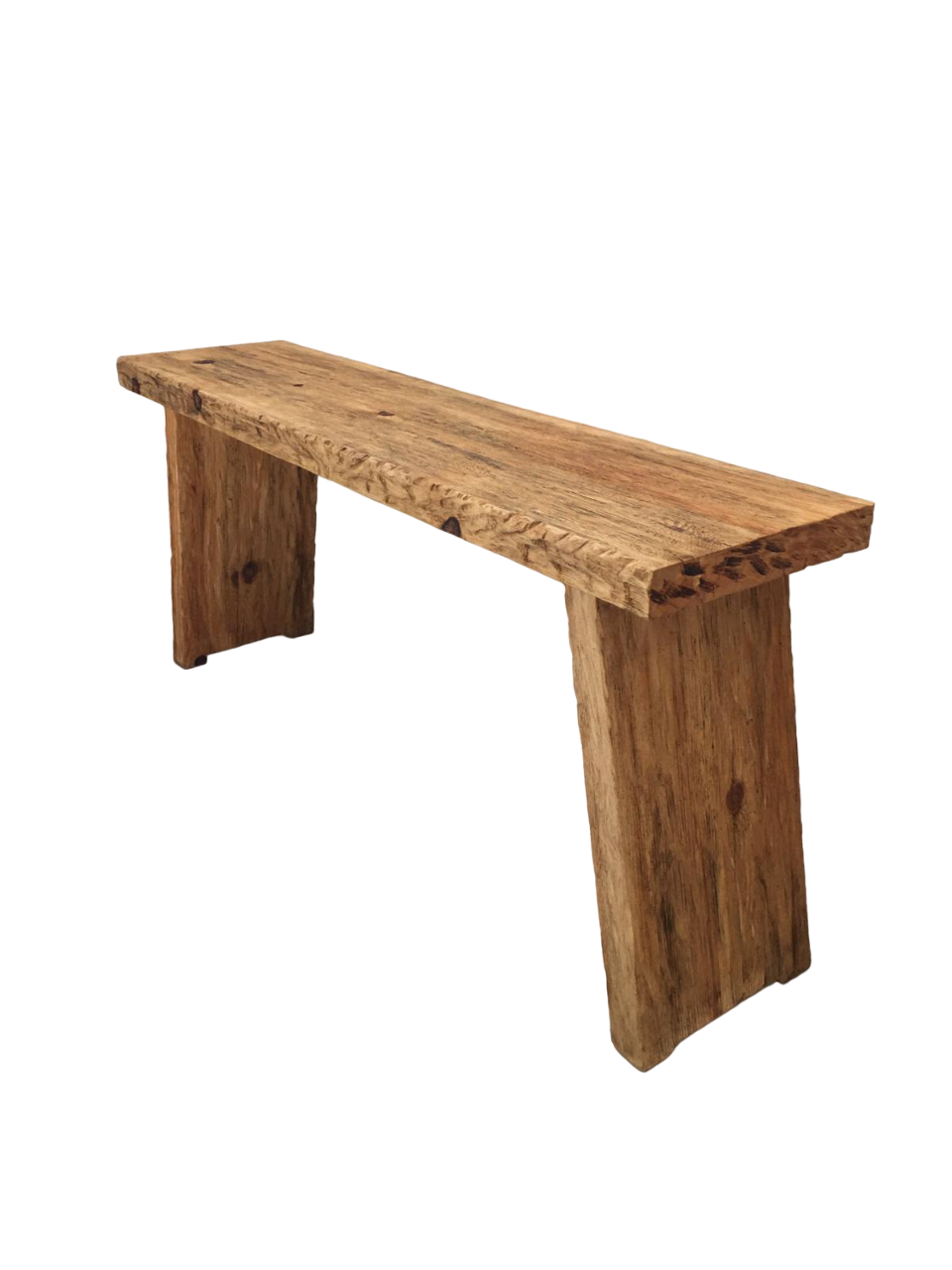 Rustic Entryway Wooden Console Table - Live Edge Wood Bench
