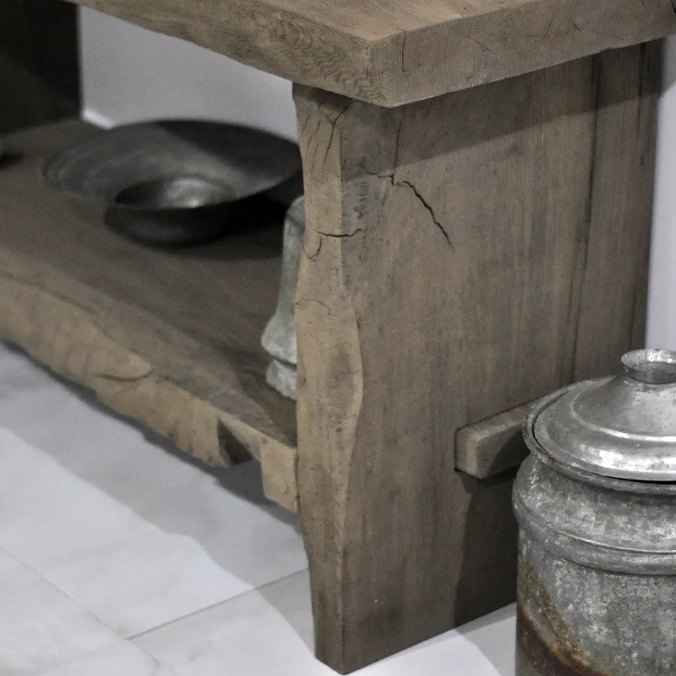 Rustic Bathroom Single or Double Sinks Vanity - Narrow Live Edge Wood