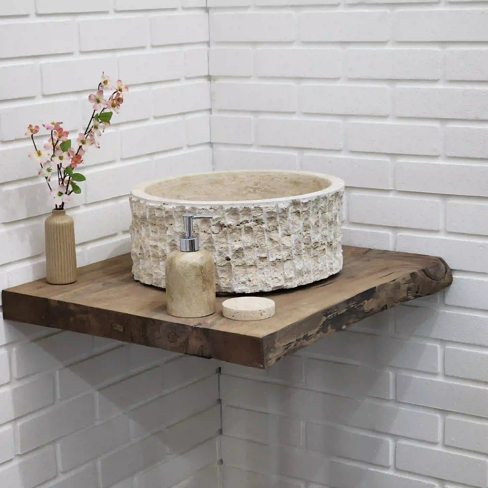 Rustic Bathroom Live Edge Vanities - Solid Wood Slab Vanity