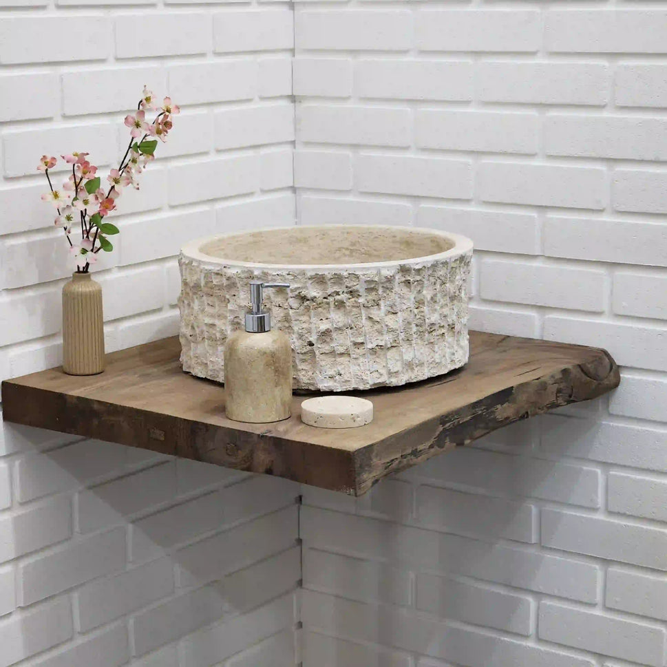 Rustic Bathroom Live Edge Vanities - Solid Wood Slab Vanity