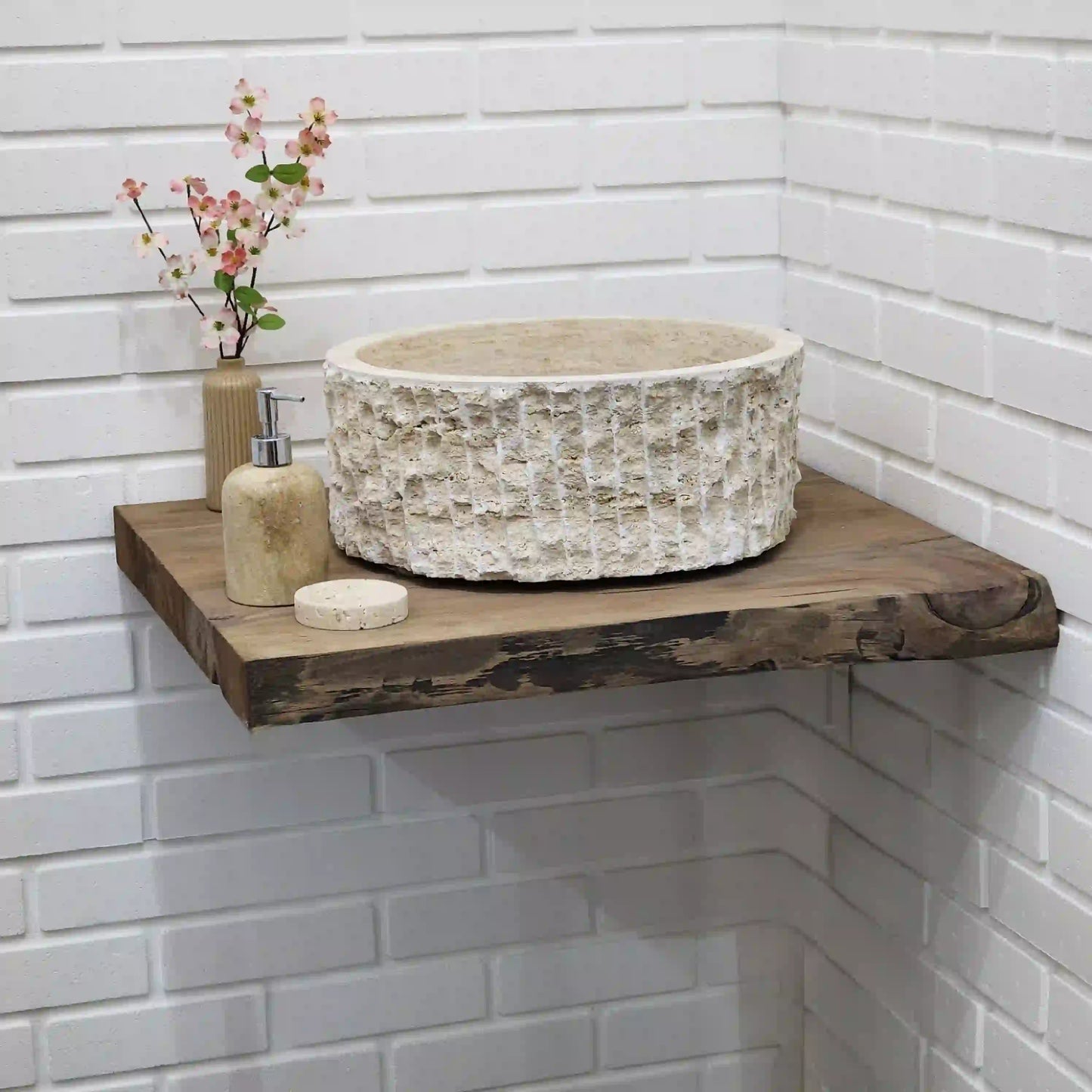 Rustic Bathroom Live Edge Vanities - Solid Wood Slab Vanity