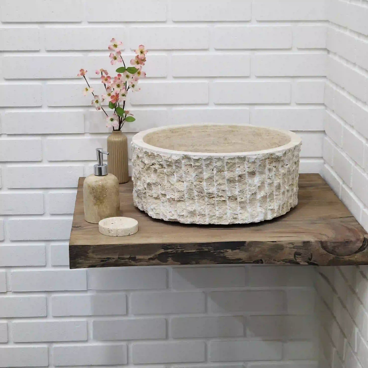 Rustic Bathroom Live Edge Vanities - Solid Wood Slab Vanity