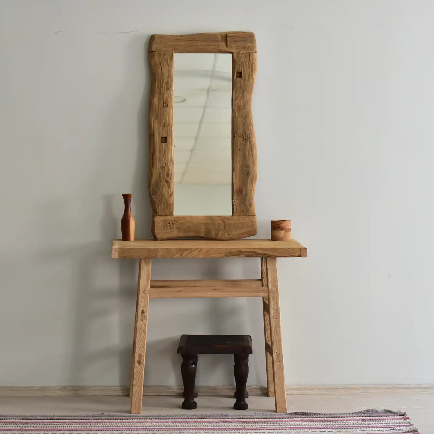 Rustic Entryway Wooden Console Table - Live Edge Wood Dresser