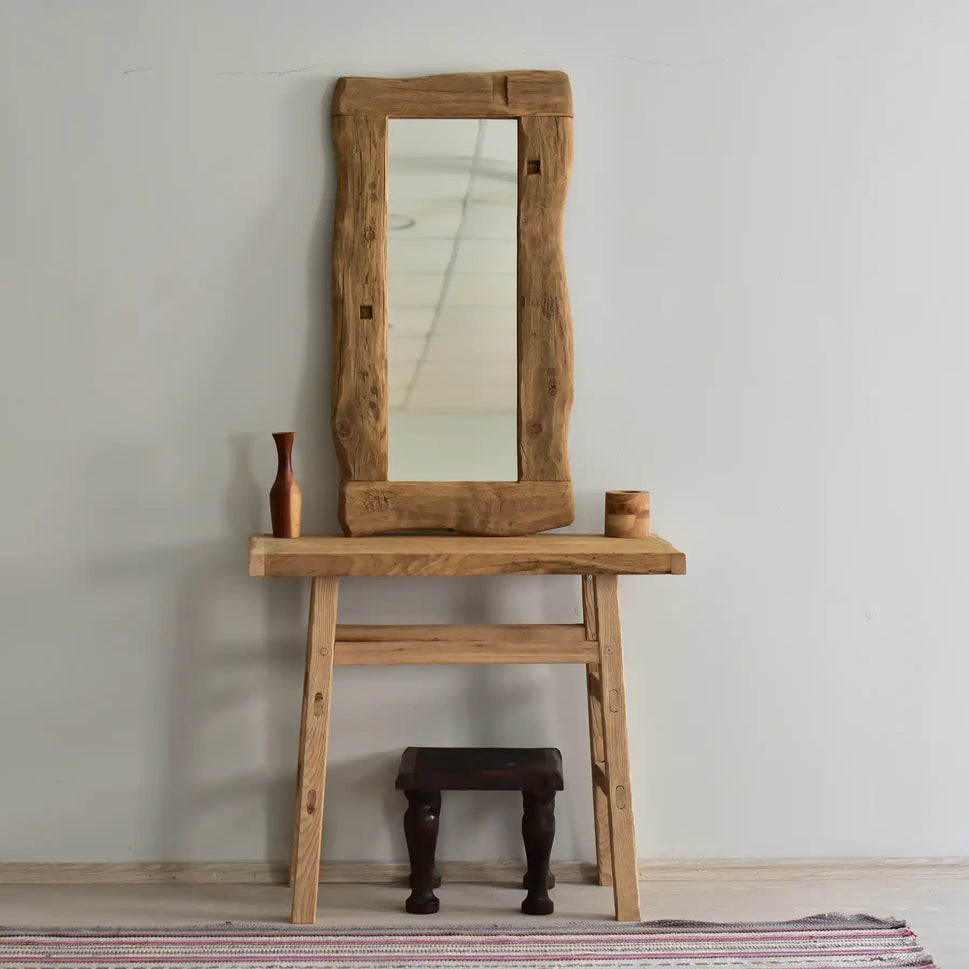 Rustic Entryway Wooden Console Table - Live Edge Wood Dresser
